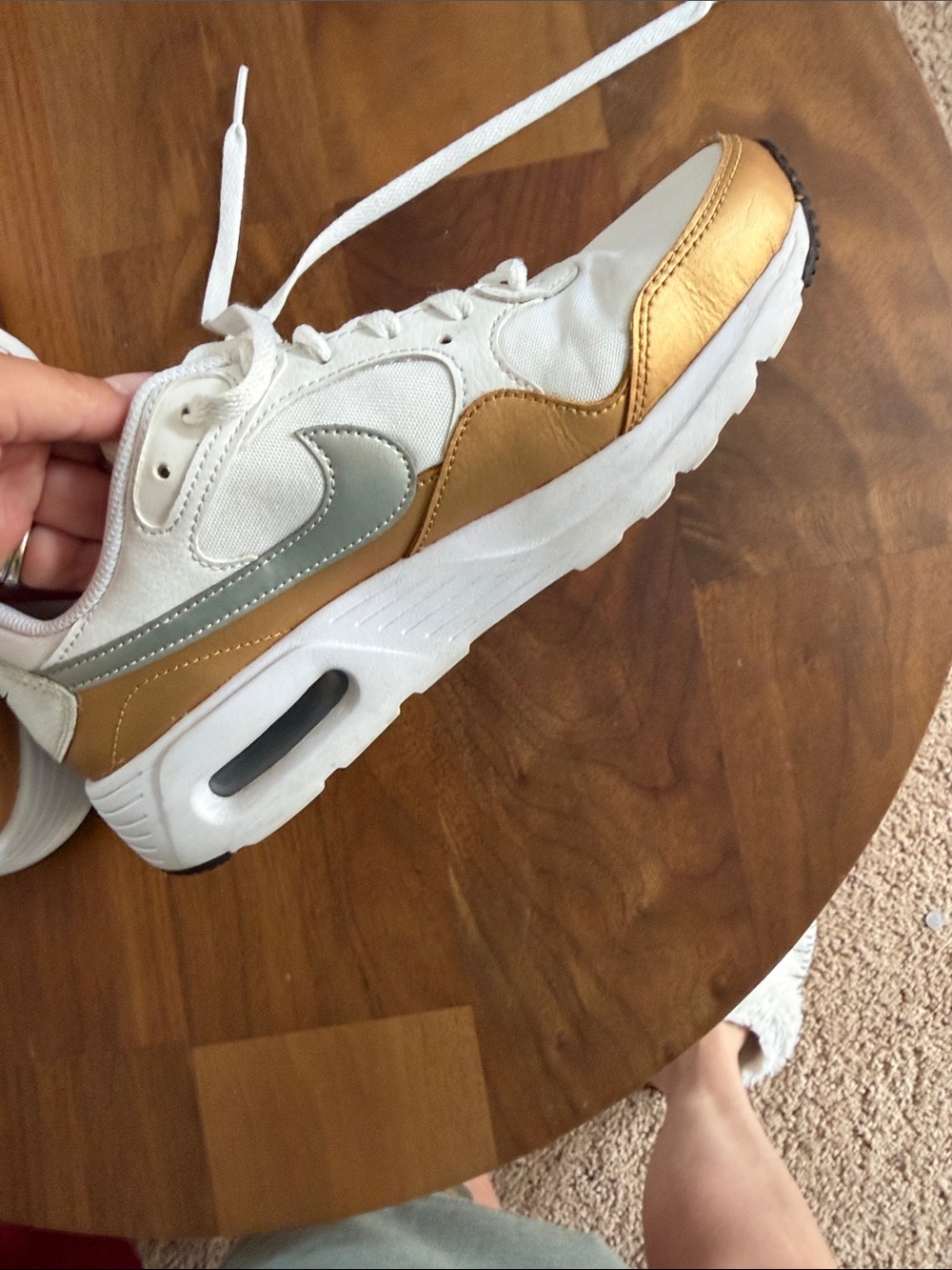 Nike Air Max SC White Sneakers with Gold Trim - Picture 8 of 10
